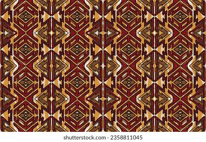 geometric seamless red aztec pattern colored background for fabric