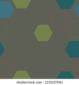 Patrón repetitivo geométrico sin fisuras con formas hexágonas en tonos pastel gris, rosa y naranja. Se Incluyó El Espectáculo De Mosaico De Patrón Repetido.