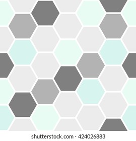 Geometric seamless repeating pattern with hexagon shapes in pastel colors.