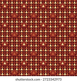 Patrón geométrico de azulejos de mosaico de triángulo de repetición sin fisuras en tonos tierra
