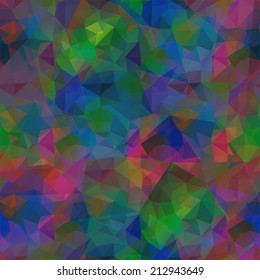 Geometric seamless retro colorful polygonal background.