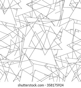 Geometric seamless simple black and white minimalistic pattern, triangles. Can be used as wallpaper, background or texture.