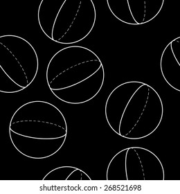 Geometric seamless simple monochrome minimalistic pattern of sphere shapes