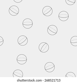 Geometric seamless simple monochrome minimalistic pattern of sphere shapes
