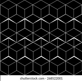 Geometric, seamless, simple, monochrome, minimalistic, pattern, of, cube, shapes