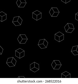 Geometric, seamless, simple, monochrome, minimalistic, pattern, of, cube, shapes