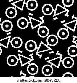 Geometric seamless simple monochrome minimalistic pattern bicycles