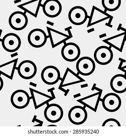 Geometric seamless simple monochrome minimalistic pattern bicycles