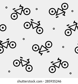 Geometric seamless simple monochrome minimalistic pattern bicycles