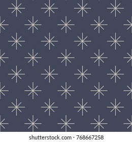 Geometric seamless snow flakes pattern made in a vector. Easy to use for textiles, wallpaper, wrapping paper. 