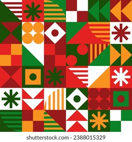 Geometric seamless square pattern design for christmas and happy new year. Vector illustration