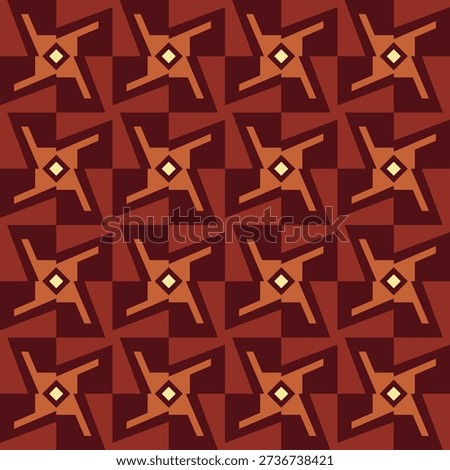 Geometric Seamless Square Rhombus Repetitive Pattern Rich Saturated Color Illustration