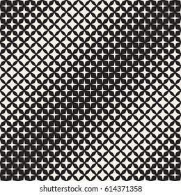 Geometric Seamless Star Shapes Pattern. Halftone Gradient Effect. Stylish Vector Illustration