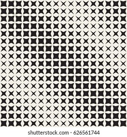 Geometric Seamless Star Shapes Pattern. Halftone Gradient Effect. Repeating Background Texture. Stylish Vector Illustration