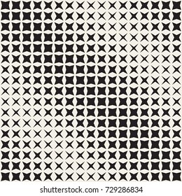 Geometric Seamless Star Shapes Pattern. Halftone Gradient Effect. Stylish Vector Illustration