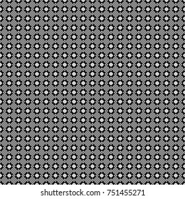 Geometric seamless surface pattern design with retro black, white and gray colors rhombuses ornament. Grid digital paper, textile print, design. Vector repeated shapes and lines seamless background.