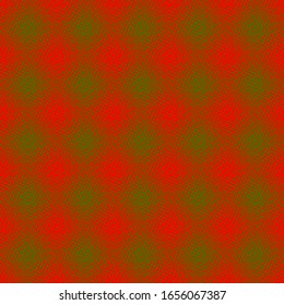 Geometric seamless textile pattern of orange and green tabby checks, St. Patrick's Day design