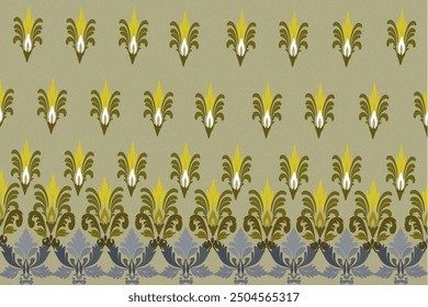 Geometric seamless texture pattern. Damask pattern. Light brown. Dark brown. Gold background. Illustration, vector, wallpaper border.