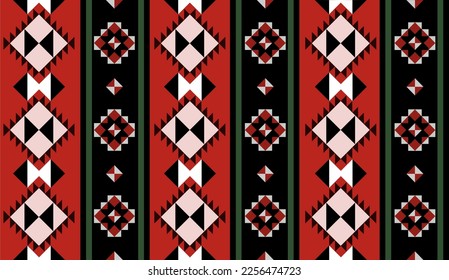 Geometric. Seamless texture. Wool decoration. Square and triangle. Arab tent. Bedouin. Al Sadu pattern. Nomads. Desert. Arabia Peninsula and North Africa. Gulf. Vector Image. High Quality. large Size.