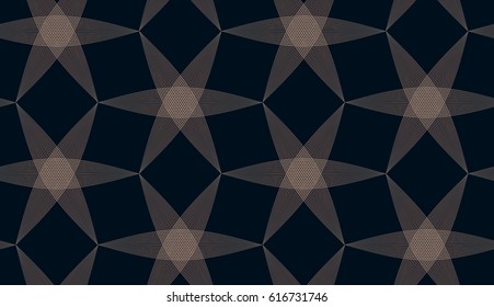 geometric seamless tile with star strings in black and ivory