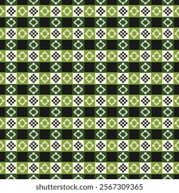 Geometric, seamless, traditional ethnic, Thai pattern, fabric pattern for textiles, rugs, wallpaper, clothing, sarong, batik, wrapping, embroidery, print, background, cover, illustration, vector.