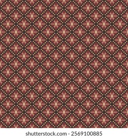 Geometric, seamless, traditional ethnic, Thai pattern, fabric pattern for textiles, rugs, wallpaper, clothing, sarong, batik, wrapping, embroidery, print, background, cover, illustration, vector.