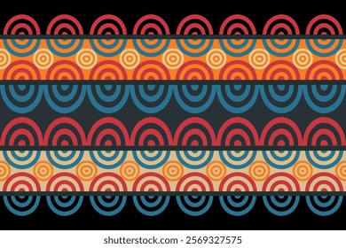 Geometric, seamless, traditional ethnic, thai pattern, fabric pattern for textiles, rugs, wallpaper, clothing, sarong, batik, wrapping, embroidery, print, background, cover, illustration, vector.