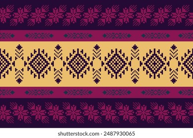 Geometric, seamless, traditional ethnic,thai pattern, fabric pattern for textiles, rugs, wallpaper, clothing, sarong, batik, wrapping, embroidery, print, background, cover, illustration, vector.