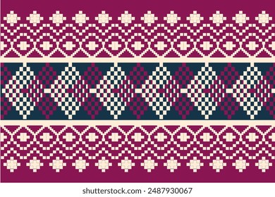 Geometric, seamless, traditional ethnic,thai pattern, fabric pattern for textiles, rugs, wallpaper, clothing, sarong, batik, wrapping, embroidery, print, background, cover, illustration, vector.