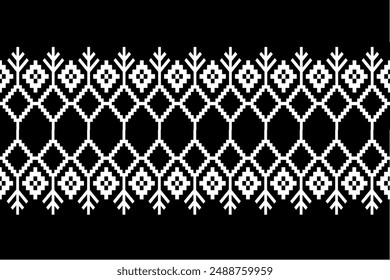 Geométrico, sin costuras, étnico tradicional, patrón tailandés, patrón de tela para textiles, alfombras, Fondo de pantalla, ropa, sarong, batik, envoltura, bordado, impresión, fondo, cubierta, ilustración, Vector.
