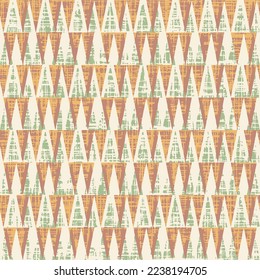 Geometric seamless triangle pattern. Abstract triangle textured vector pattern on beige background.