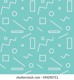 geometric seamless turquoise pattern, blue background 