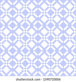 Geometric seamless two colors blue and white simple checkered pattern. Vector.