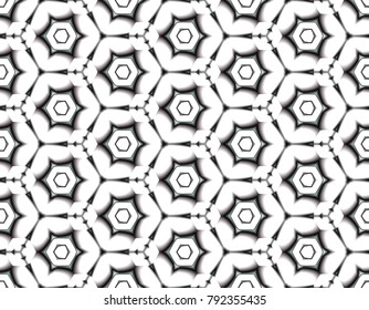 Geometric seamless vector assembled from hexagons in a modern de