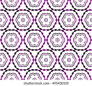 geometric seamless vector illustration. oval and circle. purple gradient.