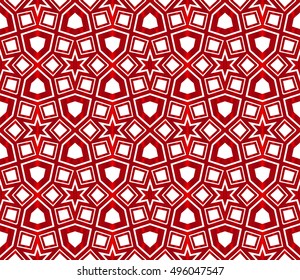 geometric seamless vector illustration. stars. red gradient.