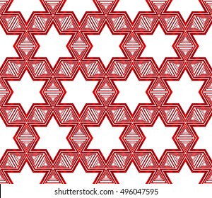 geometric seamless vector illustration. stars. red gradient.