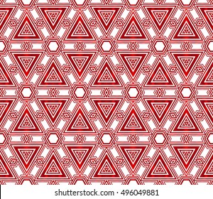 geometric seamless vector illustration. triangles. red gradient.