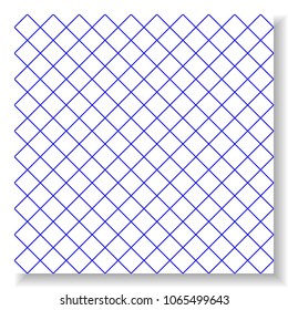 Geometric seamless vector pattern with blue squares on white background