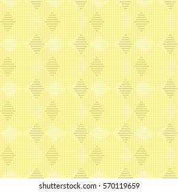 geometric seamless vector  pattern, light   background with  striped rhombus on a yellow background