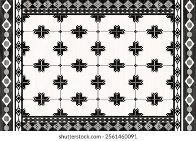Geometric seamless vector pattern – a mix of Greek, Aztec and tribal art, perfect for rug, print, clothing, and decor.
