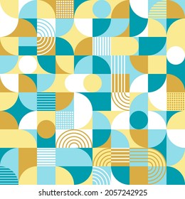 Geometric seamless vector pattern. Multicolored abstract flat design. Minimalistic scandinavian pattern.