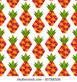 geometric seamless vector pattern with pineapples 