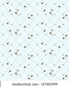 Geometric seamless vintage pattern background with floral elements