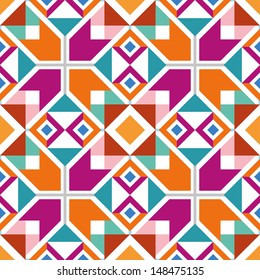 Geometric seamless wallpaper with abstract ethnic pattern.