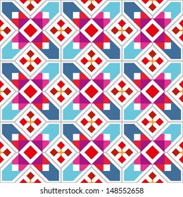 Geometric seamless wallpaper with abstract ethnic pattern.