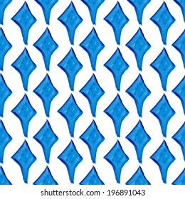 Geometric seamless watercolor vector pattern. Symmetry background 