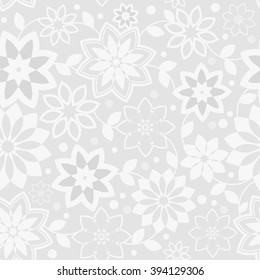 Geometric Seamless White Floral Pattern Vector Stock Vector (Royalty ...