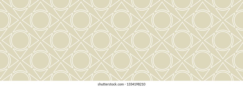 Geometric seamless white and olive green long background