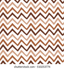 Geometric Seamless zigzag pattern made on brown iced coffee colors. Repeated background, backdrop or invitation card abstract design.